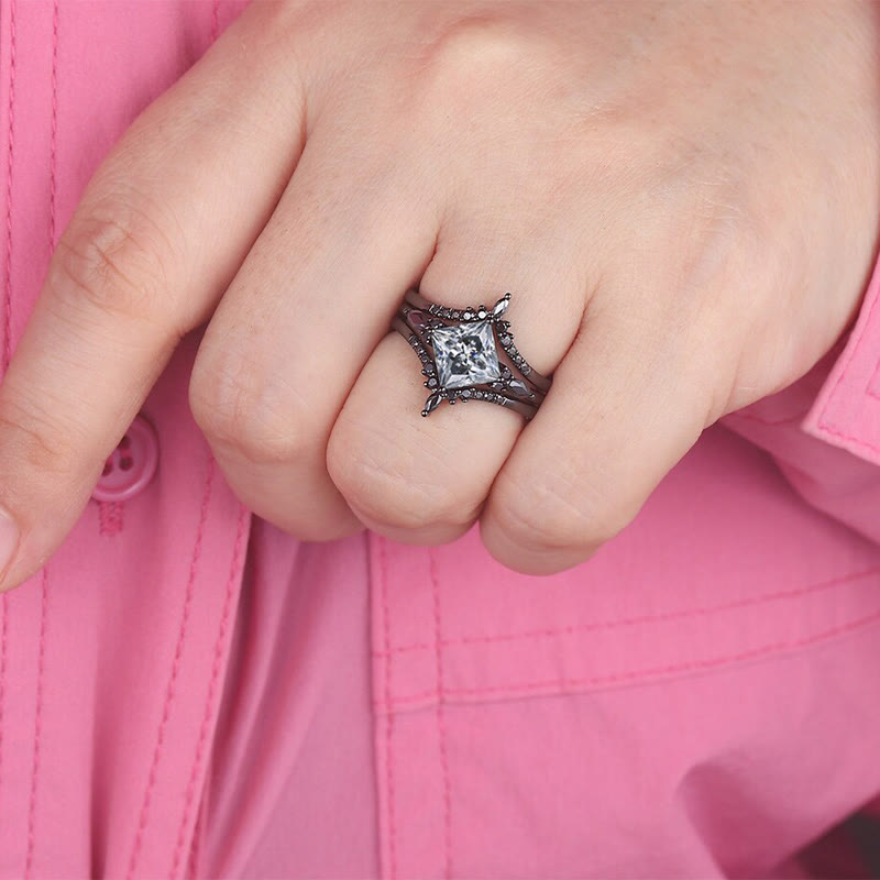 FREE Today: Zircon with Black Obsidian 3-Pieces Ring Set - image 2