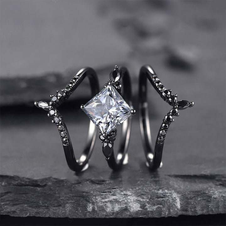 FREE Today: Zircon with Black Obsidian 3-Pieces Ring Set - image 4