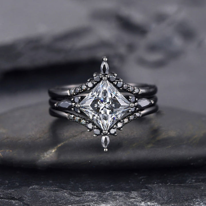 FREE Today: Zircon with Black Obsidian 3-Pieces Ring Set - image 5