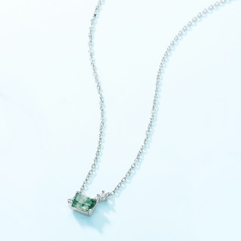 Olivenorma 3Pcs Moss Agate White Zircon Jewelry Set - image 4