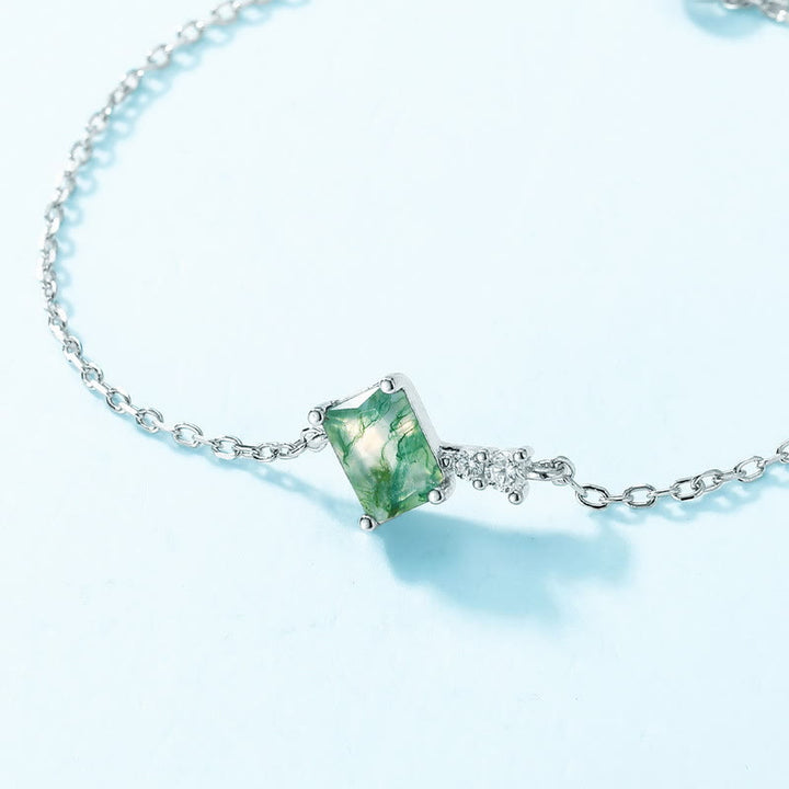Olivenorma 3Pcs Moss Agate White Zircon Jewelry Set - image 11