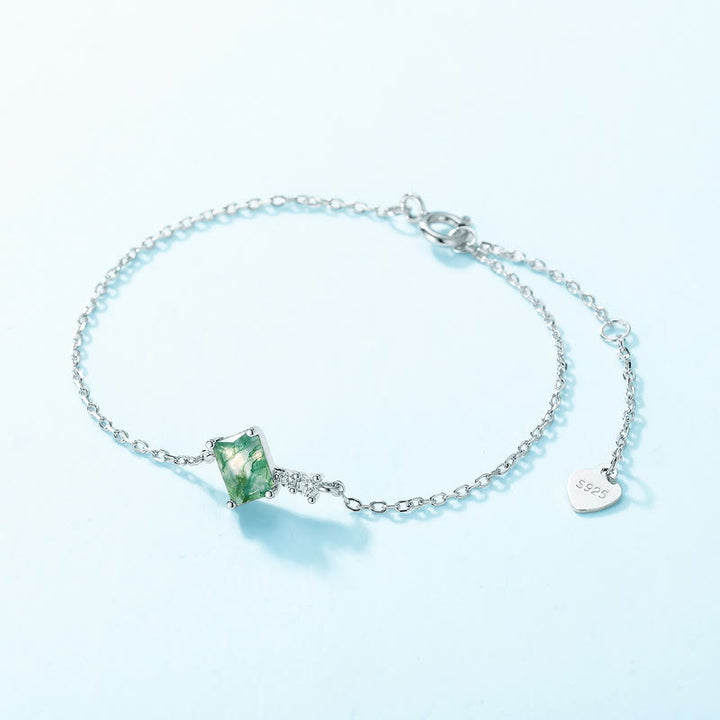 Olivenorma 3Pcs Moss Agate White Zircon Jewelry Set - image 12