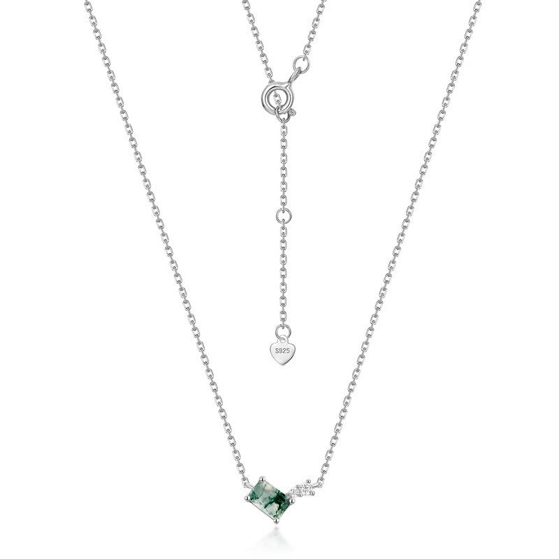 Olivenorma 3Pcs Moss Agate White Zircon Jewelry Set - image 6
