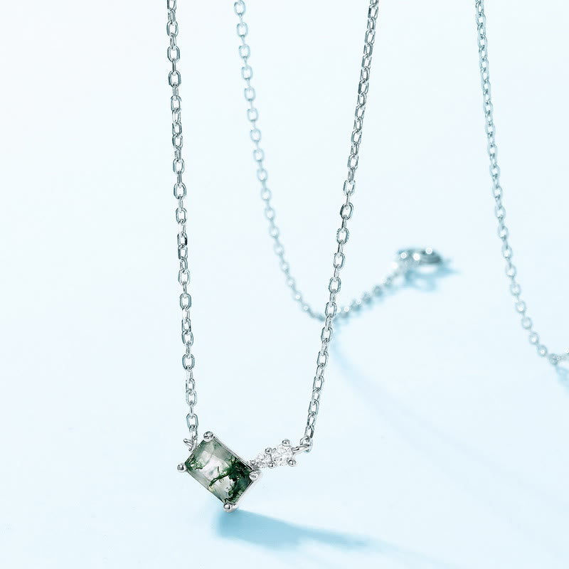 Olivenorma 3Pcs Moss Agate White Zircon Jewelry Set - image 5