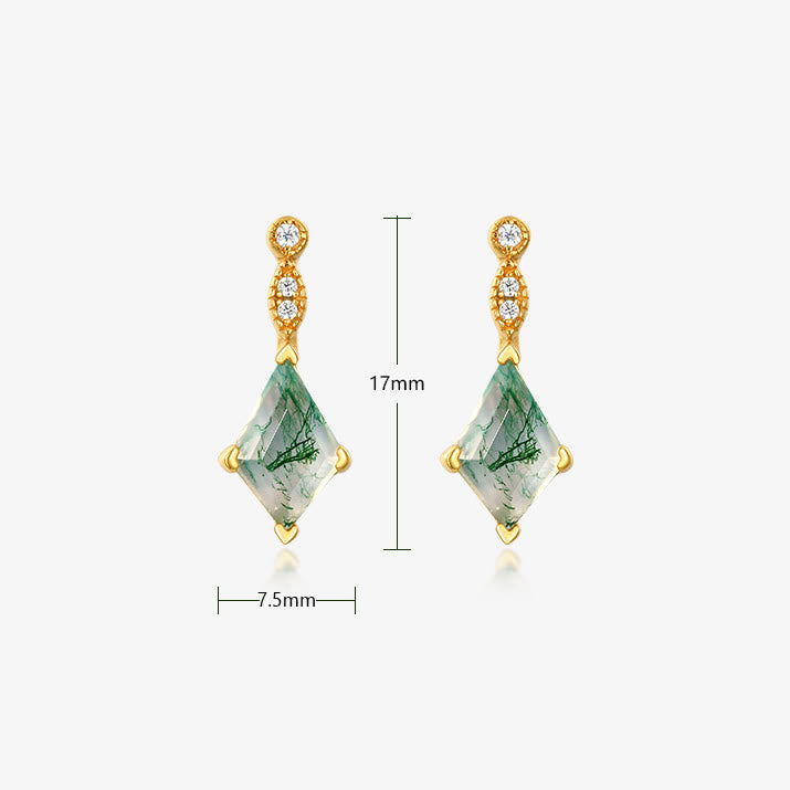 Olivenorma 4Pcs Moss Agate White Zircon Jewelry Set - image 23