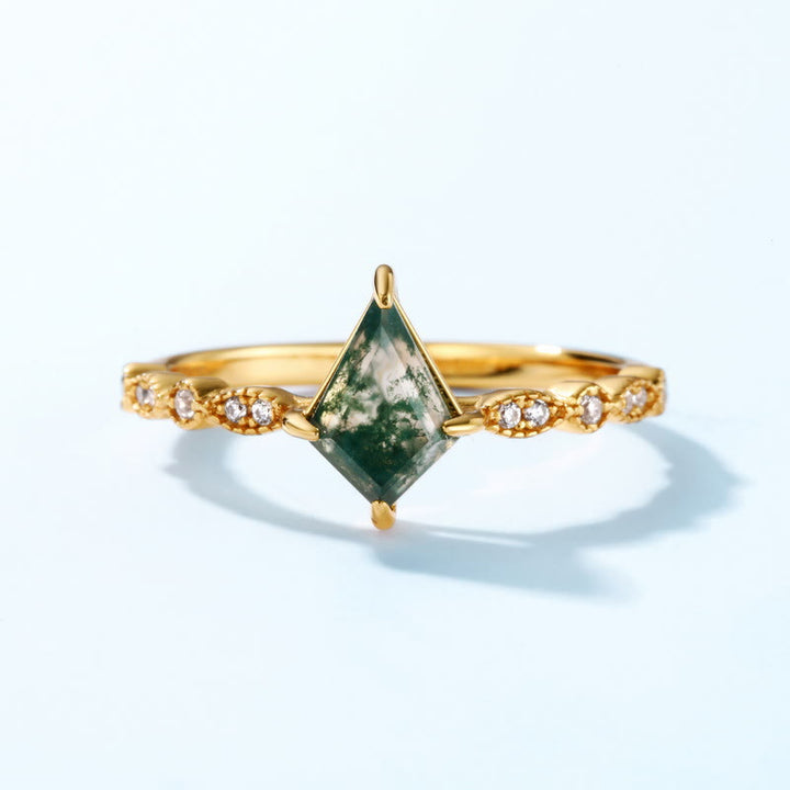 Olivenorma 4Pcs Moss Agate White Zircon Jewelry Set - image 14