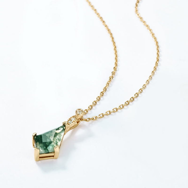Olivenorma 4Pcs Moss Agate White Zircon Jewelry Set - image 8