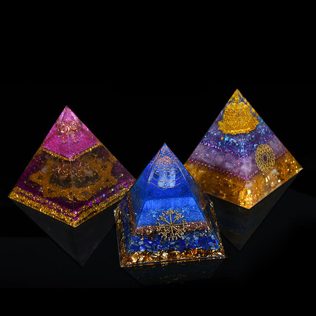 Olivenorma Natural Crystal All Round Protection Orgone Pyramid