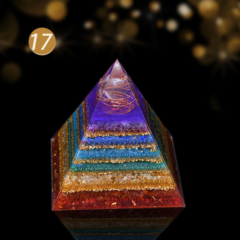 Olivenorma Natural Crystal All Round Protection Orgone Pyramid