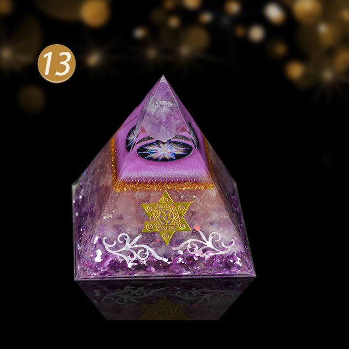 Olivenorma Natural Crystal All Round Protection Orgone Pyramid