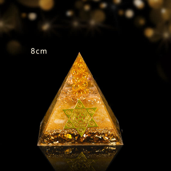 Olivenorma Lucky and Prosperous Natural Citrine Orgone Pyramid