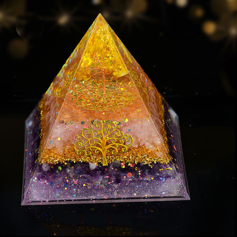 Olivenorma 10cm Natural Crystal Tree Of Life Orgone Pyramid – us.olivenorma