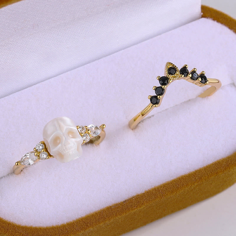 FREE Today: Gothic Resin skull and Moissanite Crown Ring Set - image 4