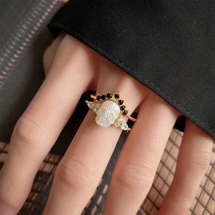 FREE Today: Gothic Resin skull and Moissanite Crown Ring Set - image 1