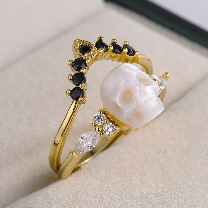 FREE Today: Gothic Resin skull and Moissanite Crown Ring Set - image 3