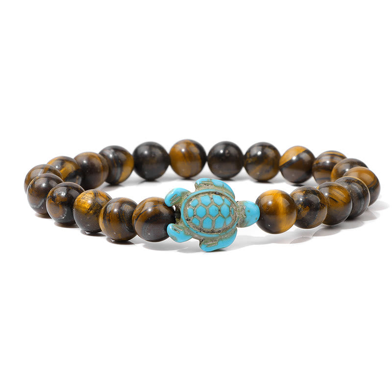 Olivenorma "Sense of Flow" - Natural Stone Turquoise Turtle Simple Bracelet