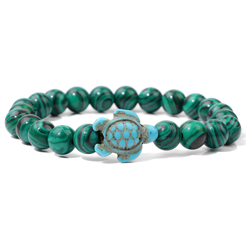 Olivenorma "Sense of Flow" - Natural Stone Turquoise Turtle Simple Bracelet