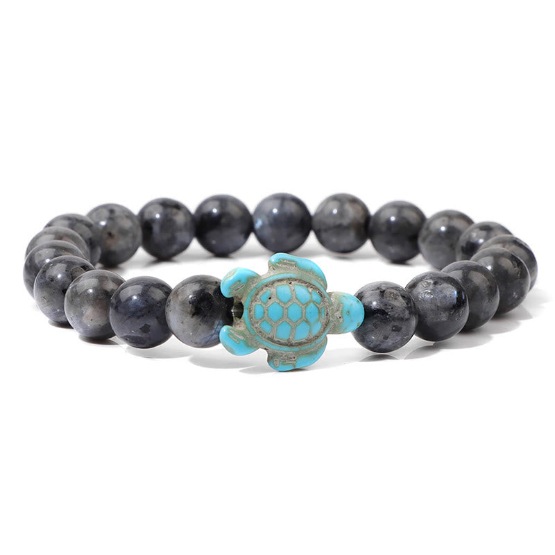 Olivenorma "Sense of Flow" - Natural Stone Turquoise Turtle Simple Bracelet