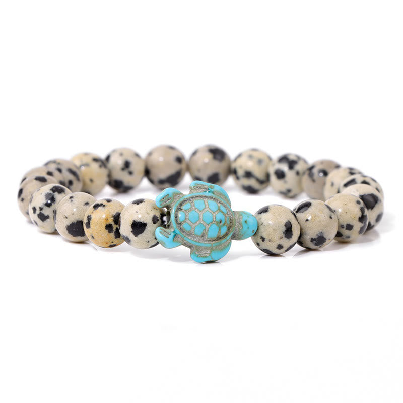 Olivenorma "Sense of Flow" - Natural Stone Turquoise Turtle Simple Bracelet