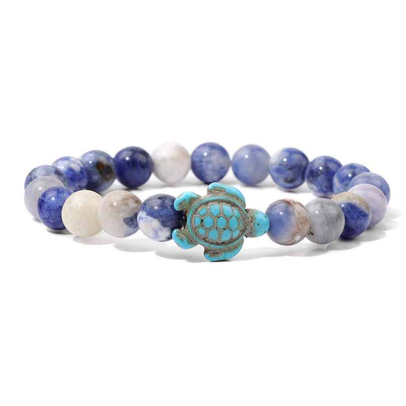 Olivenorma "Sense of Flow" - Natural Stone Turquoise Turtle Simple Bracelet