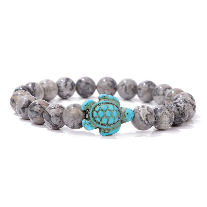 Olivenorma "Sense of Flow" - Natural Stone Turquoise Turtle Simple Bracelet