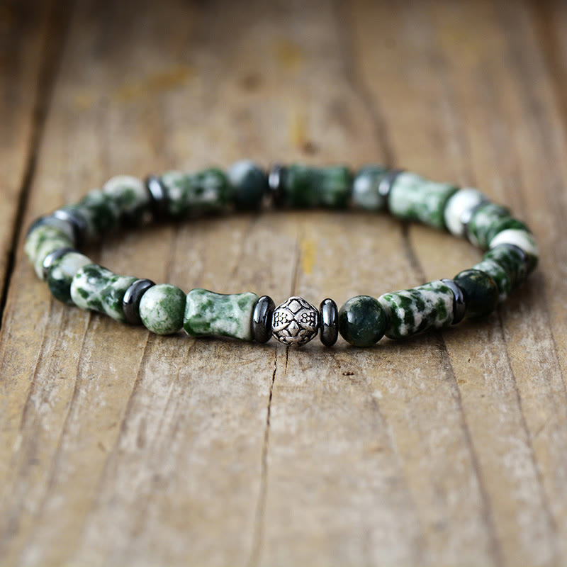 Olivenorma "Deepest Dreams" - Natural Blue Aventurine & Moss Agate Bracelet - Moss Agate - image 4