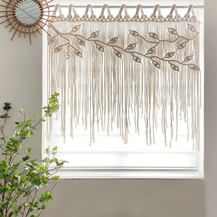 Olivenorma Leaf Shape Macrame Woven Tapestry Wall Hanging Decor