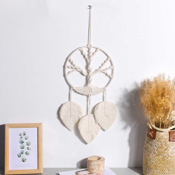 Olivenorma Bohemian Weave Leaves Tree of Life Wall Decor