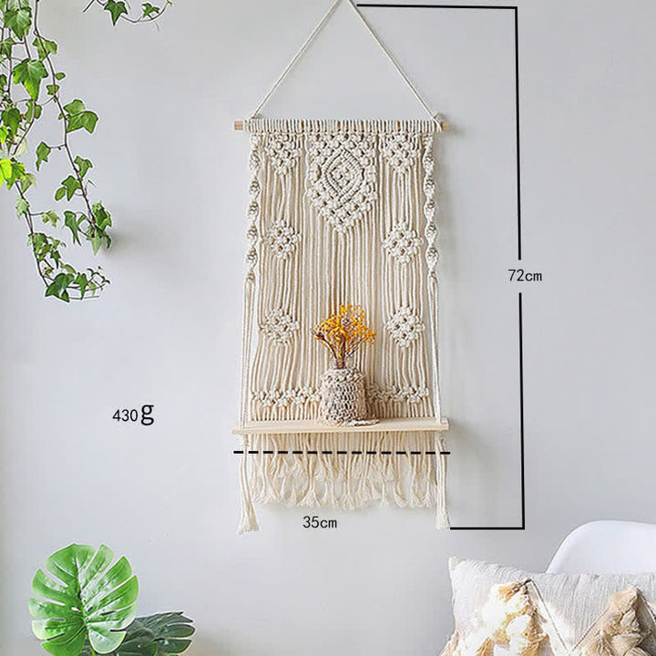 Olivenorma Handwoven Tapestry Storage Rack Wall Decor