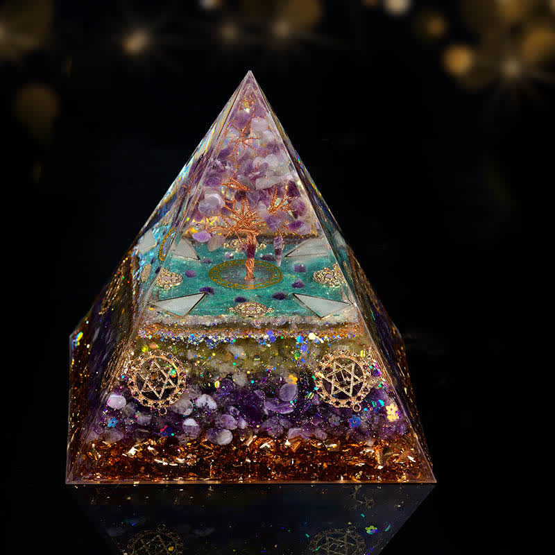 Olivenorma Amethyst Feng Shui Tree Citrine Orgone Pyramid