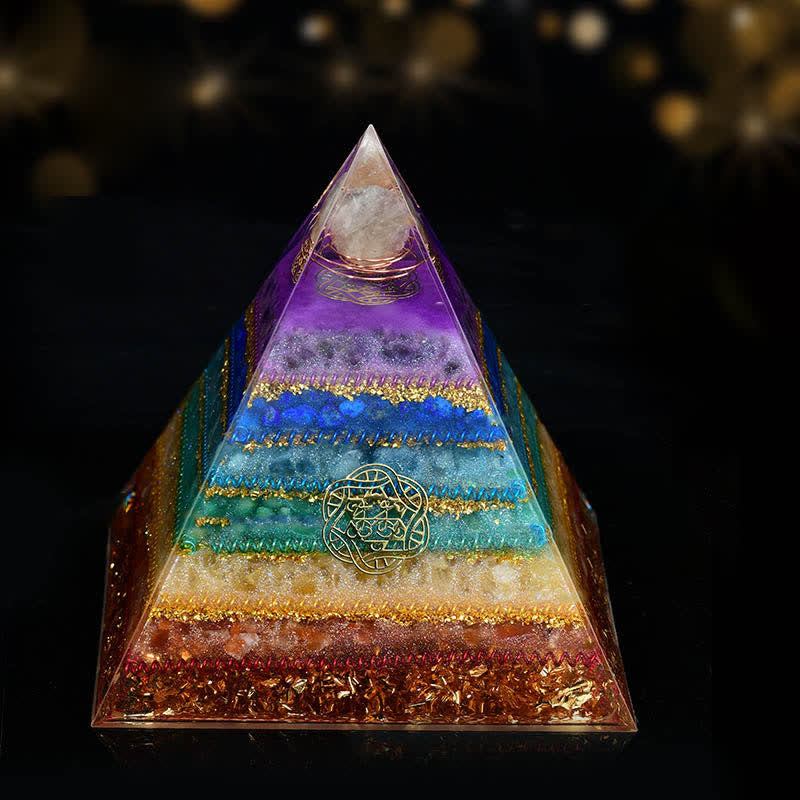 Olivenorma Chakra Energy Triangle Crystal Ball Orgone Pyramid