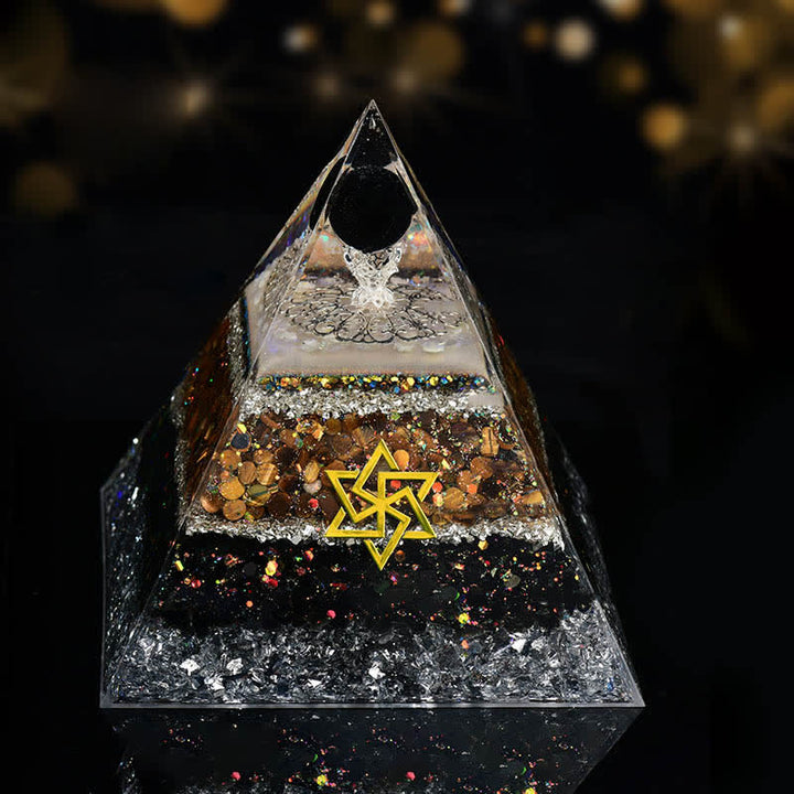 Olivenorma Chakra Energy Triangle Crystal Ball Orgone Pyramid