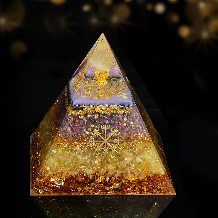 Olivenorma Chakra Energy Triangle Crystal Ball Orgone Pyramid