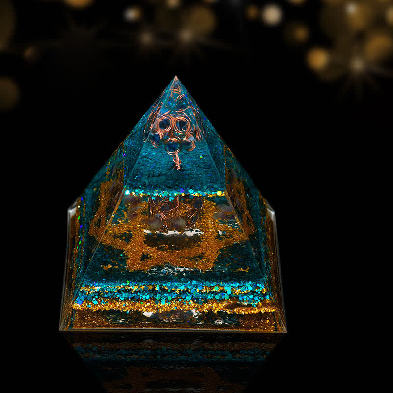 Olivenorma Natural Crystal Ornaments Functional Healing Orgone Pyramid