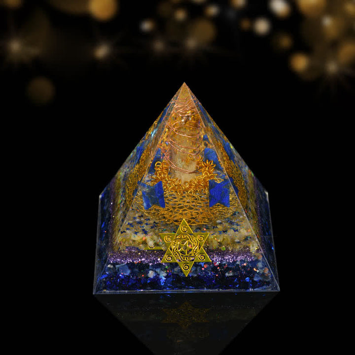 Olivenorma Natural Crystal Ornaments Functional Healing Orgone Pyramid