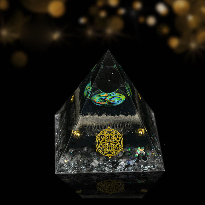 Olivenorma Natural Crystal Ornaments Functional Healing Orgone Pyramid