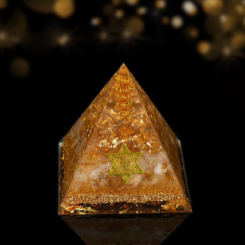 Olivenorma Natural Crystal Ornaments Functional Healing Orgone Pyramid