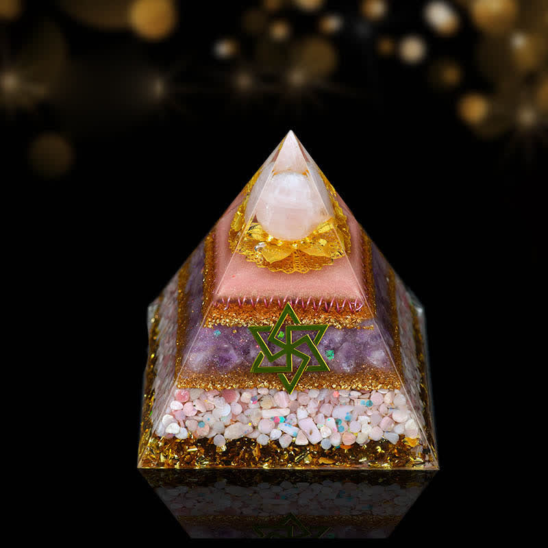 Olivenorma Natural Crystal Ornaments Functional Healing Orgone Pyramid