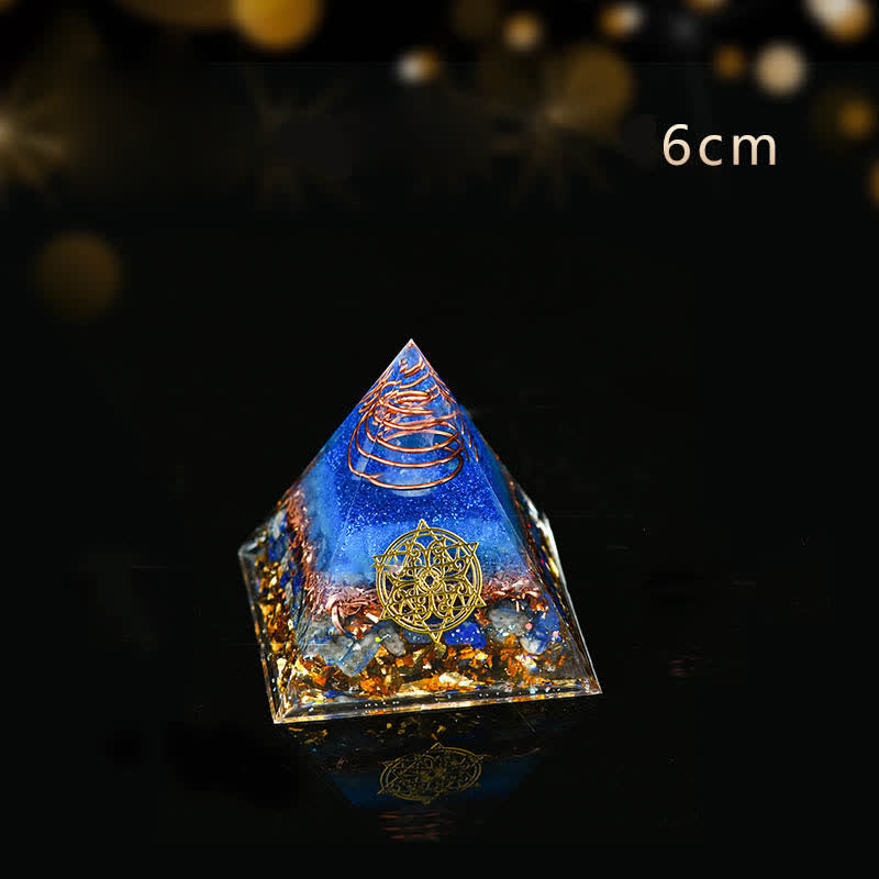 Olivenorma 5-15cm Clear Crystal Blue Aventurine Orgone Pyramid