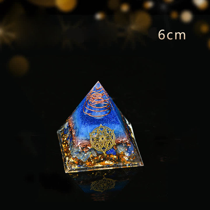 Olivenorma 5-15cm Clear Crystal Blue Aventurine Orgone Pyramid