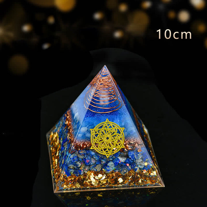 Olivenorma 5-15cm Clear Crystal Blue Aventurine Orgone Pyramid