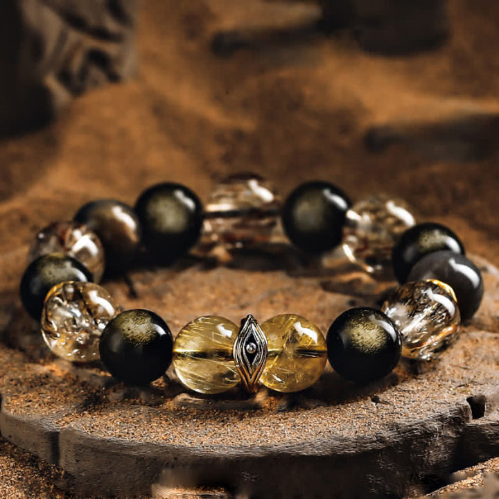 Olivenorma Super Seven Crystal Evil Eye Beads Bracelet - 17cm - image 0