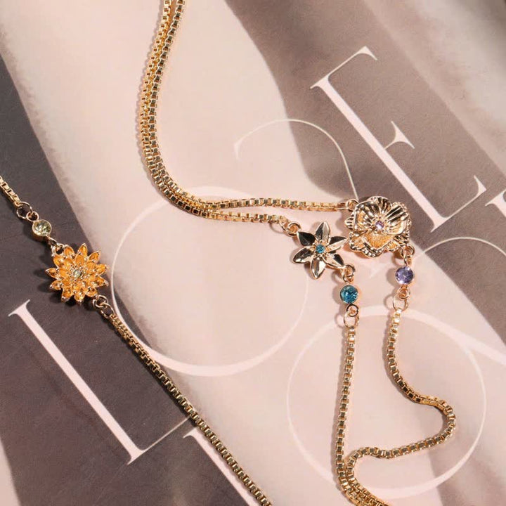 Olivenorma Gold Plated Copper Birth Flower Zircon Bracelet