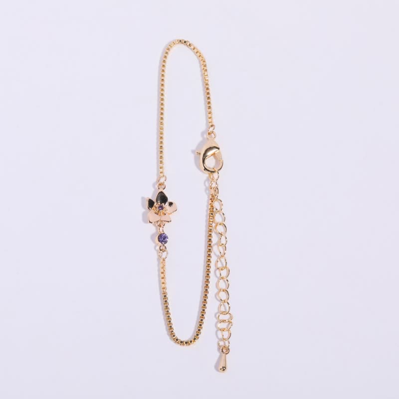 Olivenorma Gold Plated Copper Birth Flower Zircon Bracelet
