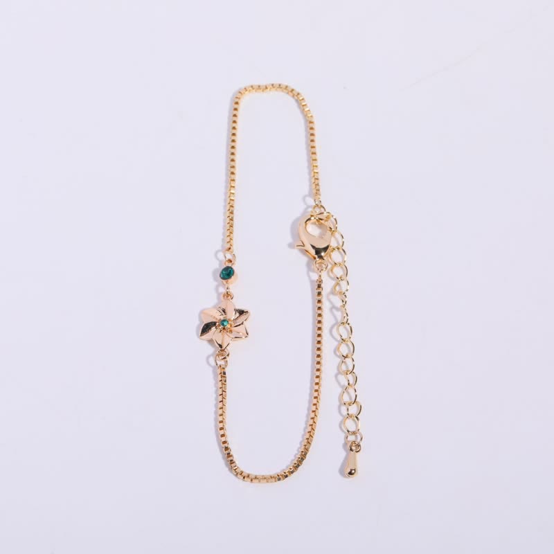 Olivenorma Gold Plated Copper Birth Flower Zircon Bracelet