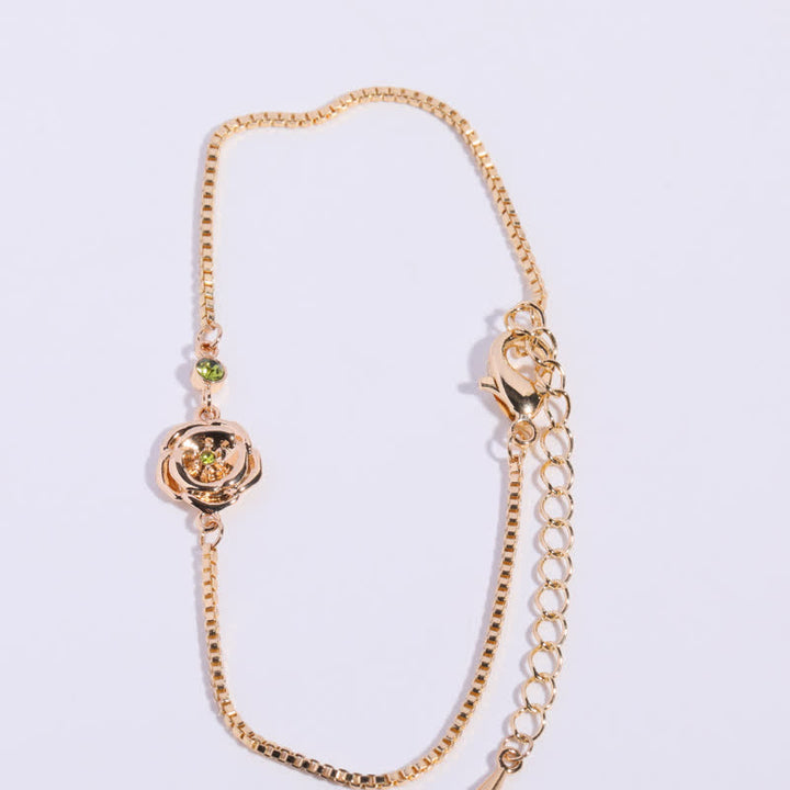 Olivenorma Gold Plated Copper Birth Flower Zircon Bracelet