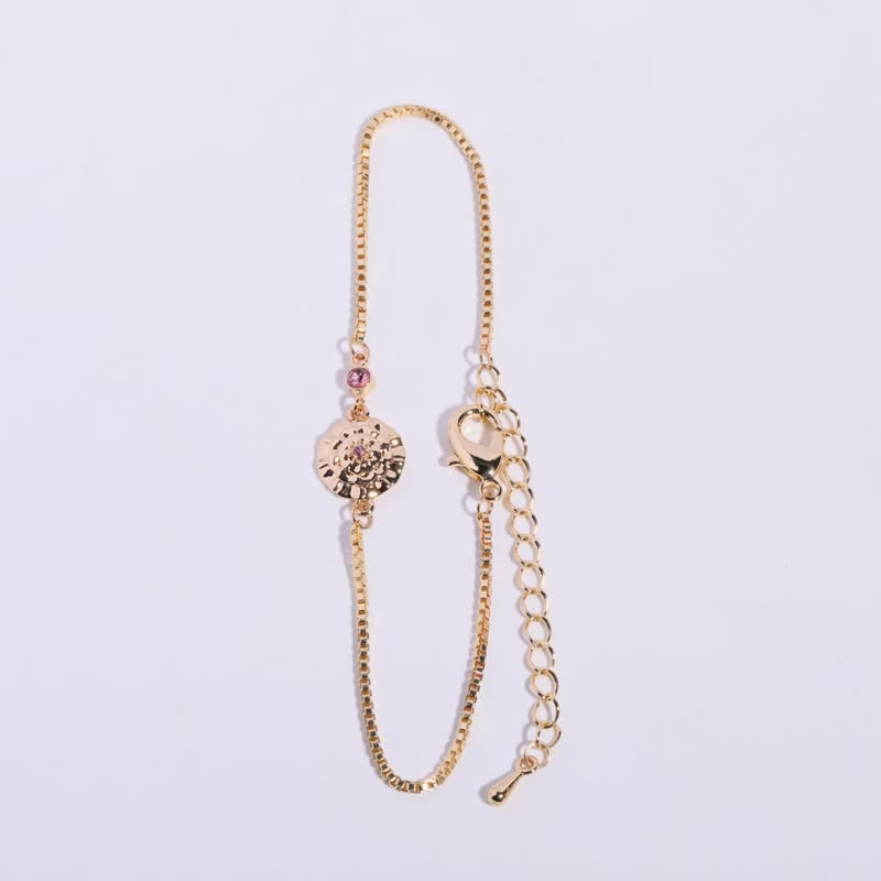 Olivenorma Gold Plated Copper Birth Flower Zircon Bracelet