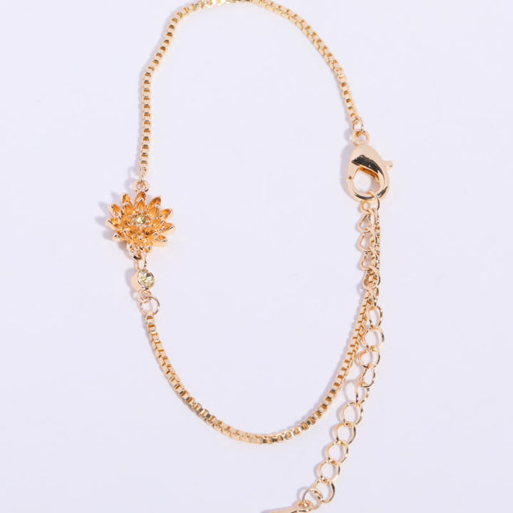 Olivenorma Gold Plated Copper Birth Flower Zircon Bracelet