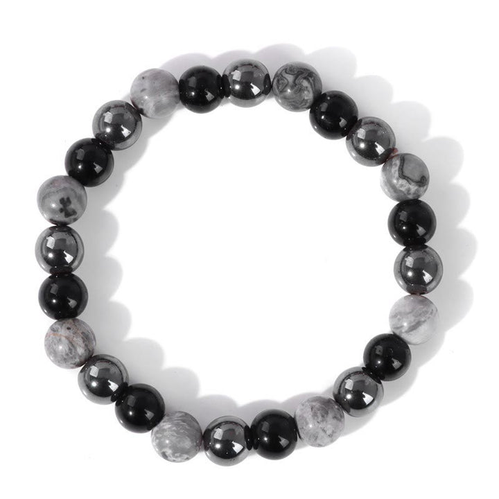 Olivenorma "Peace Mood" Black Onyx & Map Stone Vintage Bracelet