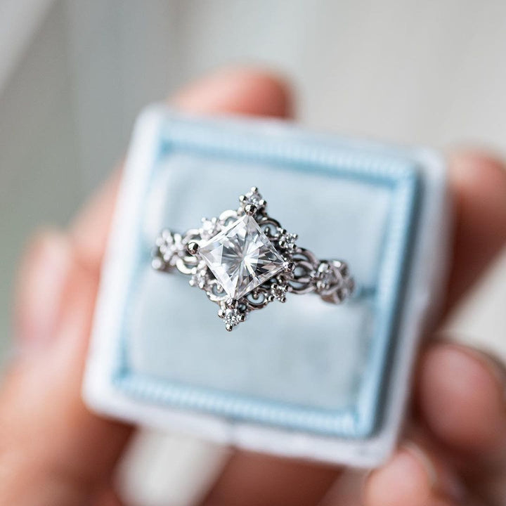 FREE Today: 3 Pcs Rose Gold Moissanite Floral Wedding Ring Set - image 2